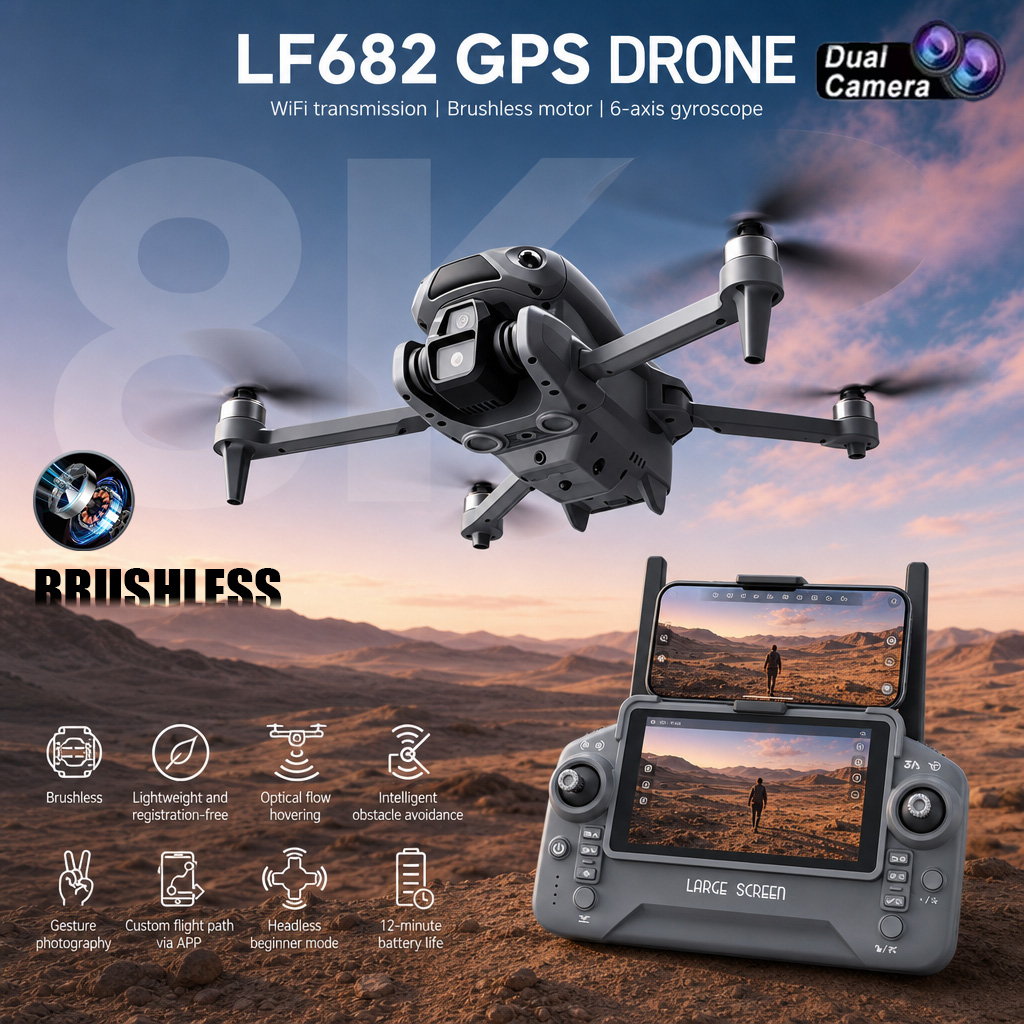 New LF682 Drone 8K Dual Camera - Drone Gps Module 评论和价格